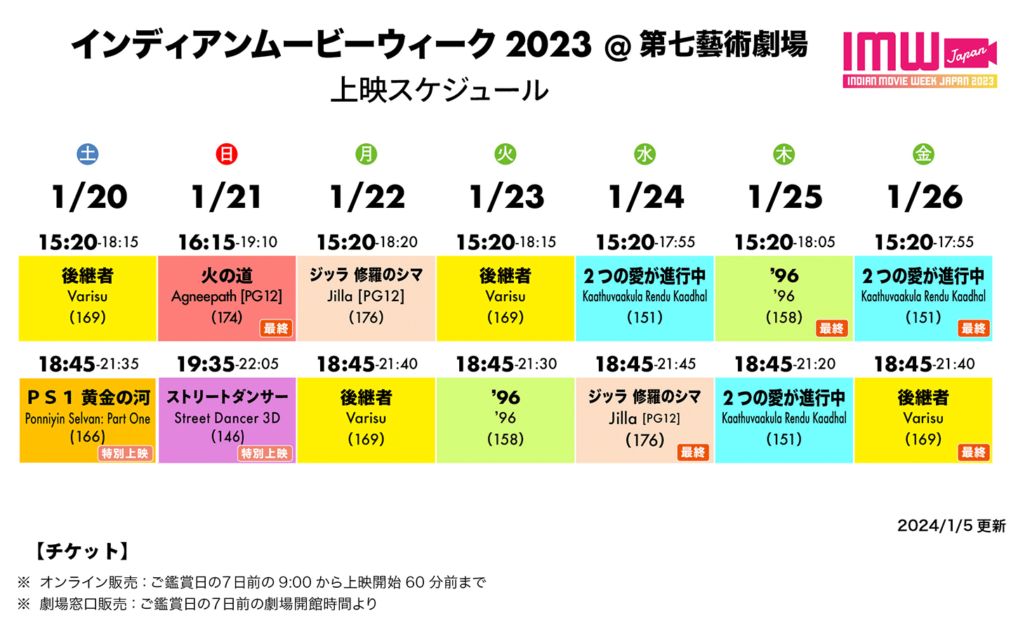 第七藝術劇場上映スケジュール